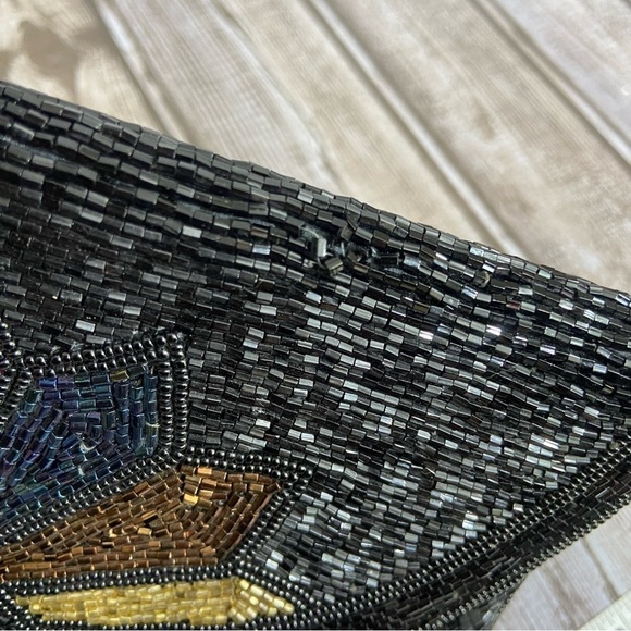 70s Vintage Beaded Flap Magnetic Snap Shoulder Purse Evening Bag Pat. 40211891 - Picture 5 of 8